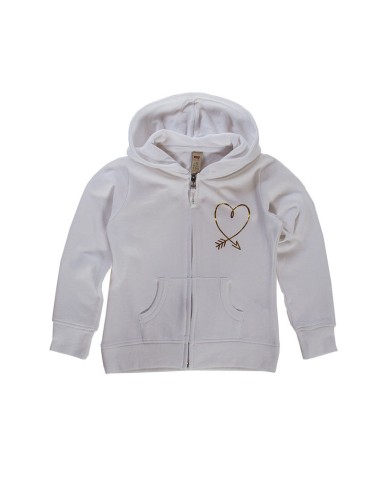 FELPA CON ZIP SUL DAVANTI E CAPPUCCIO