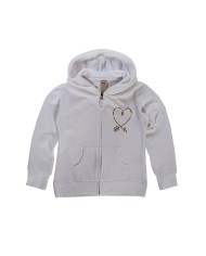 FELPA CON ZIP SUL DAVANTI E CAPPUCCIO