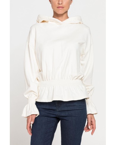 FELPA CROP CON ARRICCIATURA