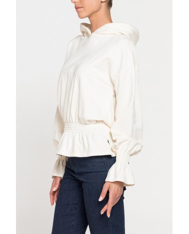 FELPA CROP CON ARRICCIATURA