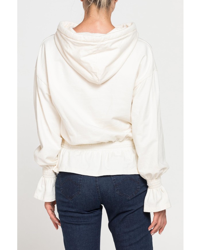 FELPA CROP CON ARRICCIATURA