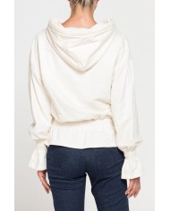 FELPA CROP CON ARRICCIATURA