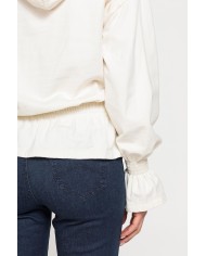 FELPA CROP CON ARRICCIATURA