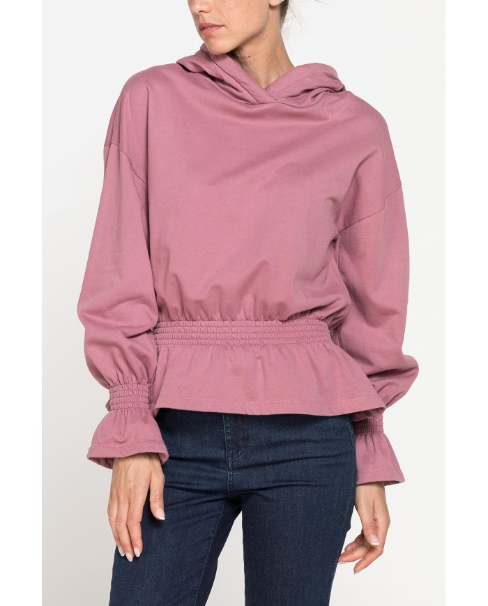 FELPA CROP CON ARRICCIATURA