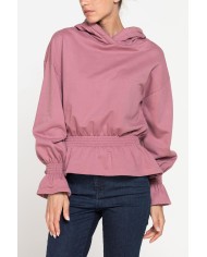 FELPA CROP CON ARRICCIATURA