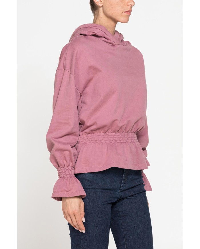 FELPA CROP CON ARRICCIATURA