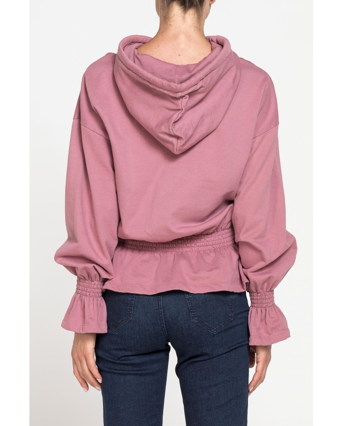 FELPA CROP CON ARRICCIATURA