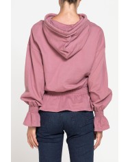 FELPA CROP CON ARRICCIATURA