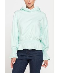 FELPA CROP CON ARRICCIATURA