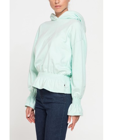 FELPA CROP CON ARRICCIATURA