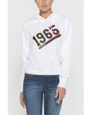 FELPA CORTA CON CAPPUCCIO IN TESSUTO FELPATO