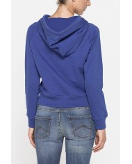 FELPA CORTA CON CAPPUCCIO IN TESSUTO FELPATO