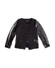 FELPA CON INSERTO FINTA PELLE