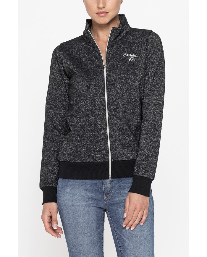 FELPA CON ZIP IN TESSUTO FELPATO COTONE/LUREX