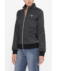 FELPA CON ZIP IN TESSUTO FELPATO COTONE/LUREX