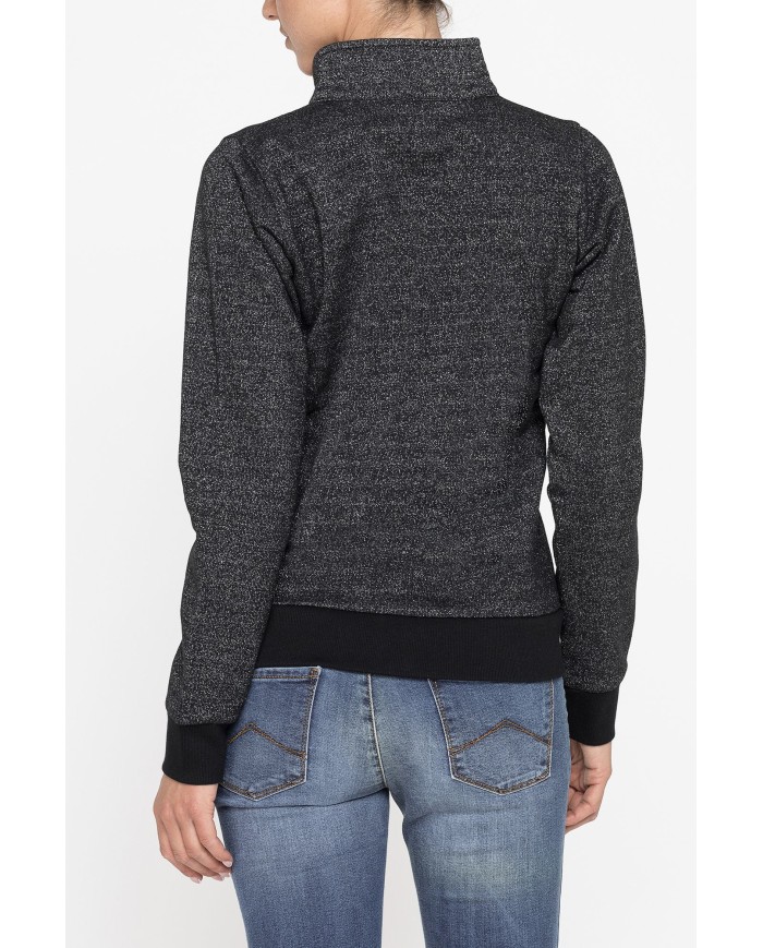 FELPA CON ZIP IN TESSUTO FELPATO COTONE/LUREX