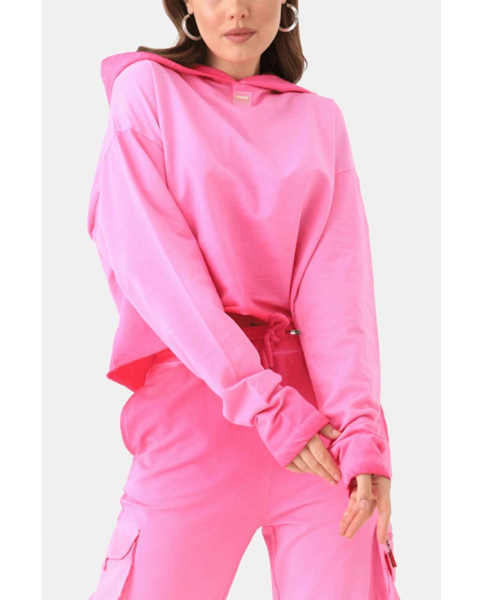 FELPA MODELLO SCATOLETTA CON CAPPUCCIO