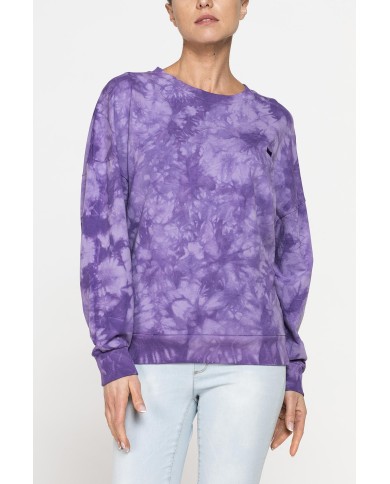 FELPA GIROCOLLO OVERSIZE FIT CON TINTURA TIE-DYE
