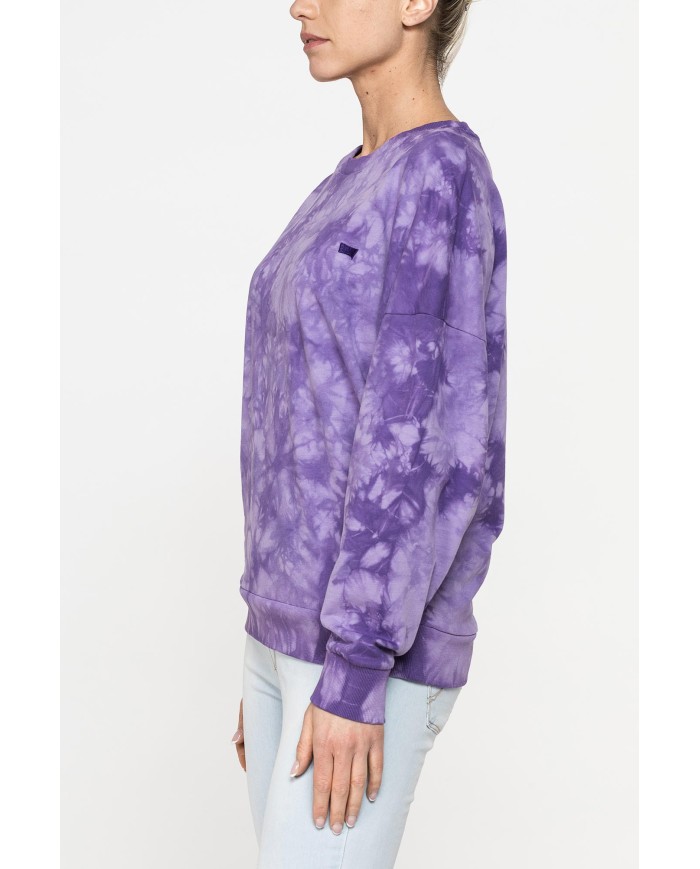 FELPA GIROCOLLO OVERSIZE FIT CON TINTURA TIE-DYE