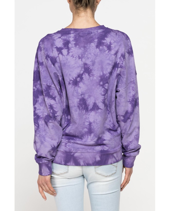 FELPA GIROCOLLO OVERSIZE FIT CON TINTURA TIE-DYE
