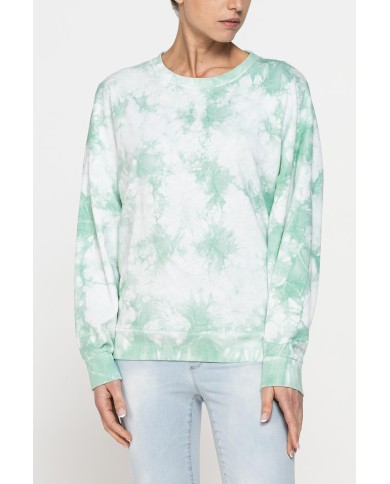 FELPA GIROCOLLO OVERSIZE FIT CON TINTURA TIE-DYE