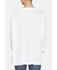 MAXI T-SHIRT COLLO STONDATO IN VISCOSA. Vestibilità regolare.