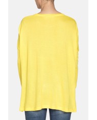 MAXI T-SHIRT COLLO STONDATO IN VISCOSA. Vestibilità regolare.