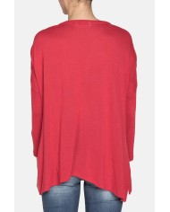 MAXI T-SHIRT COLLO STONDATO IN VISCOSA. Vestibilità regolare.