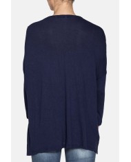 MAXI T-SHIRT COLLO STONDATO IN VISCOSA. Vestibilità regolare.