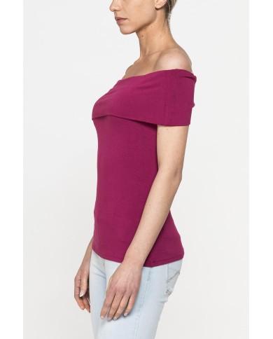 TOP BARDOT IN VISCOSA ELASTICIZZATA