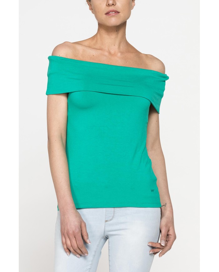 TOP BARDOT IN VISCOSA ELASTICIZZATA