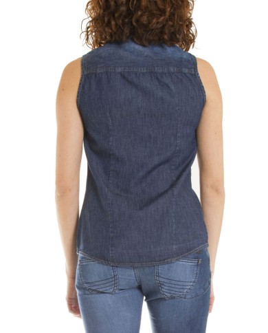 CAMICIA SMANICATA IN JEANS
