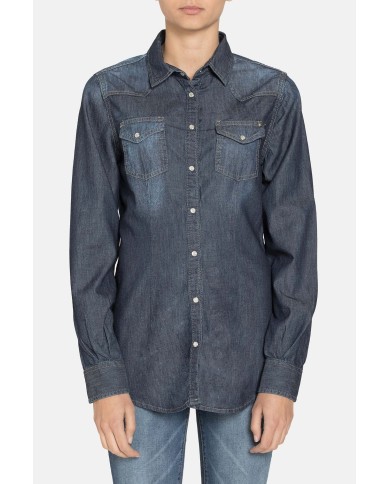 CAMICIA IN JEANS ADERENTE STILE WESTERN