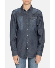 CAMICIA IN JEANS ADERENTE STILE WESTERN