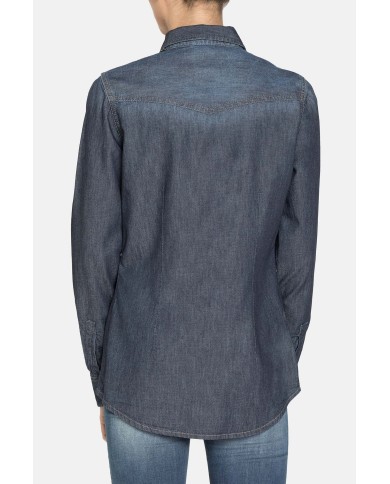 CAMICIA IN JEANS ADERENTE STILE WESTERN