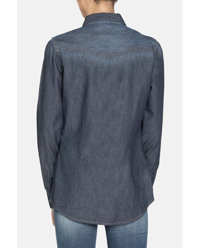 CAMICIA IN JEANS ADERENTE STILE WESTERN