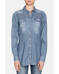 CAMICIA IN JEANS ADERENTE STILE WESTERN