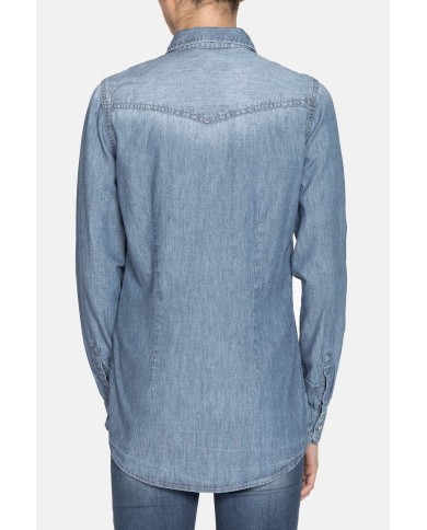 CAMICIA IN JEANS ADERENTE STILE WESTERN