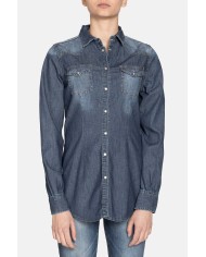CAMICIA IN JEANS ADERENTE STILE WESTERN