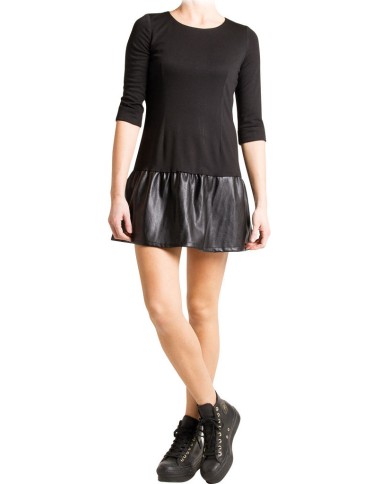 ABITO MINI CON GONNA SIMILPELLE