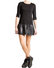 ABITO MINI CON GONNA SIMILPELLE