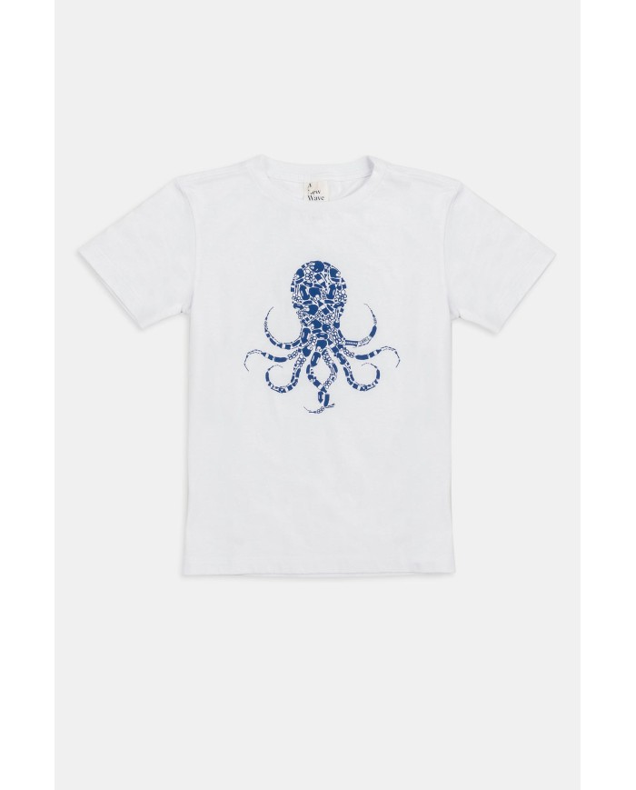 T-SHIRT “OCEANI PULITI” IN COTONE E PET RICICLATI