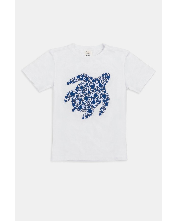 T-SHIRT “OCEANI PULITI” IN COTONE E PET RICICLATI