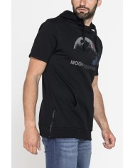 FELPA MANICA CORTA CON CAPPUCCIO