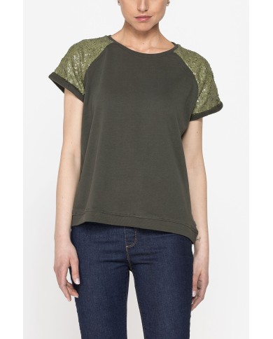 FELPA GIROCOLLO, SHORT SLEEVE