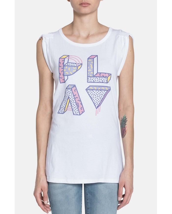 T-SHIRT GIROCOLLO IN COTONE