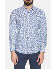 CAMICIA IN POPELINE ELASTICIZZATO CON FANTASIA STAMPATA