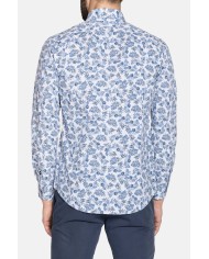 CAMICIA IN POPELINE ELASTICIZZATO CON FANTASIA STAMPATA