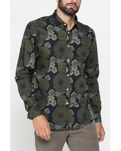 CAMICIA SLIM FIT IN MUSSOLA STAMPATA