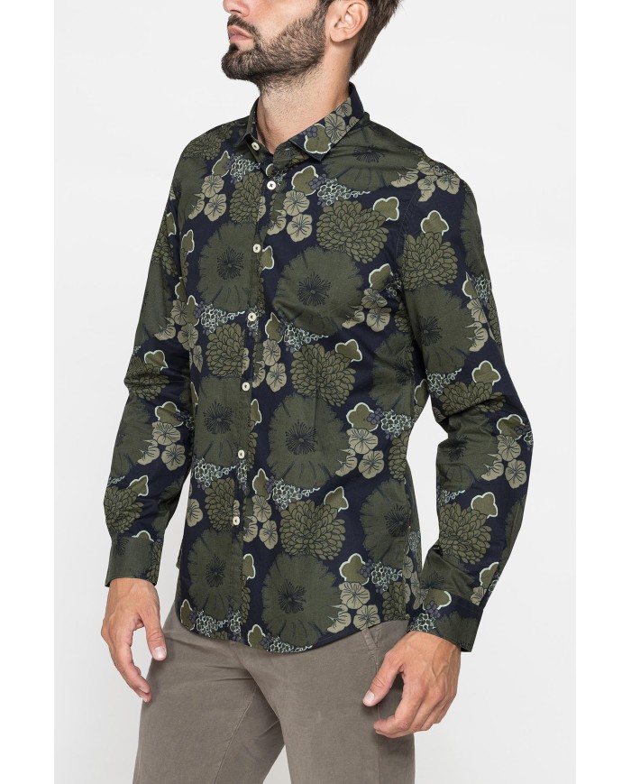 CAMICIA SLIM FIT IN MUSSOLA STAMPATA